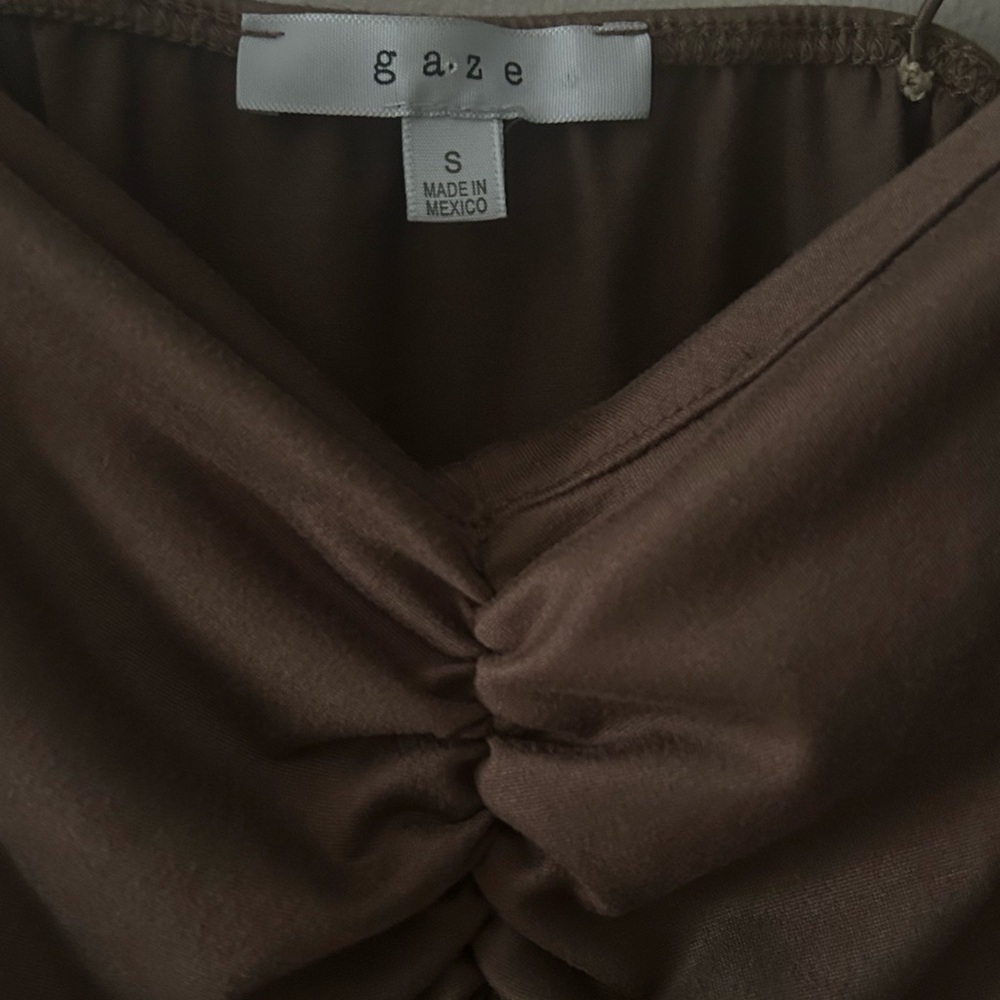 Brown Scrunchy Top by Gaze - Picture 6 of 8